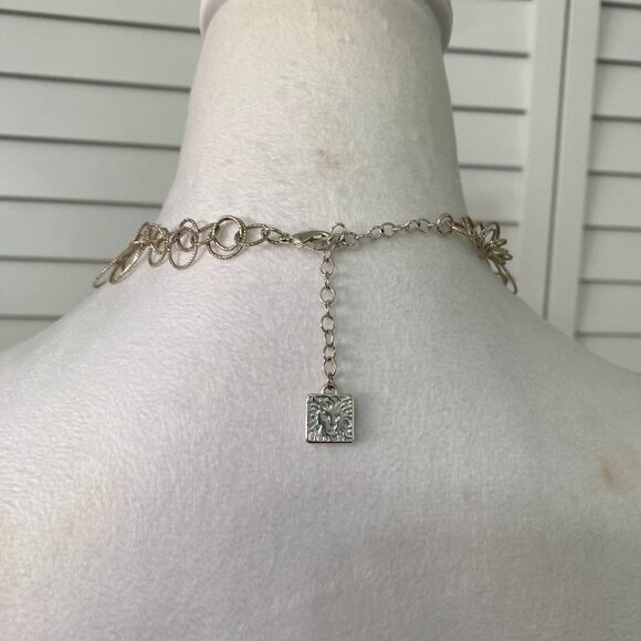 Anne Klein Silver Toned Graduated O ring Link Necklace 16"+3", 19.6g #393 - Picture 2 of 5